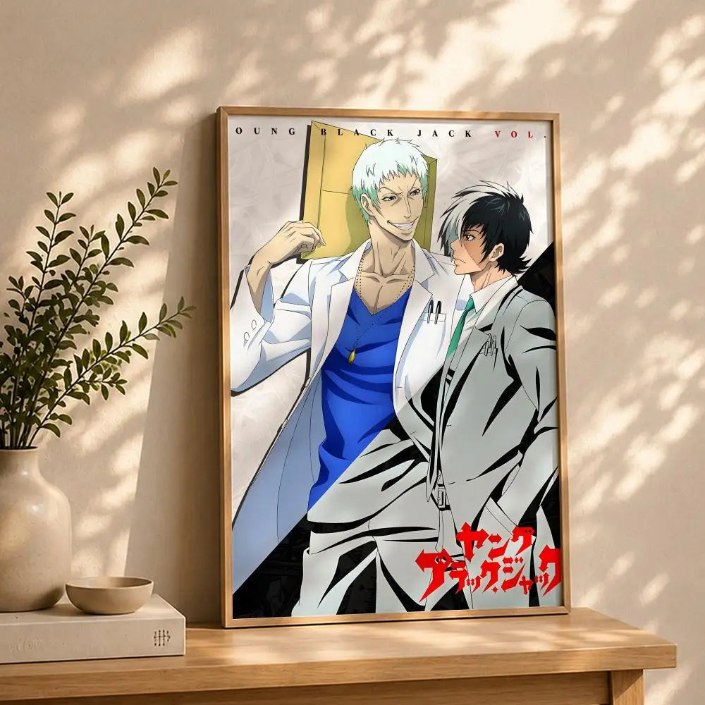 Black Jack Anime Poster – HD Self-Adhesive Waterproof Wall Art Anime Wall Poster Peaceful Pleasures Health and Wellness