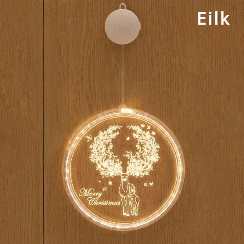 3D LED Christmas Window Lights | Warm White Hanging Decor