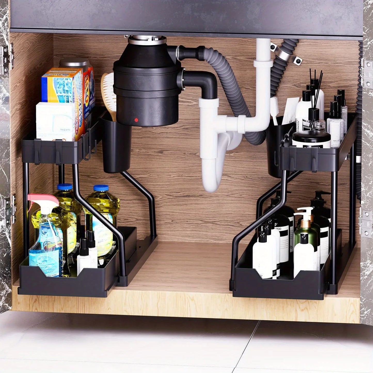 Multi-Layer Pull-Out Kitchen & Bathroom Storage Rack Organizer