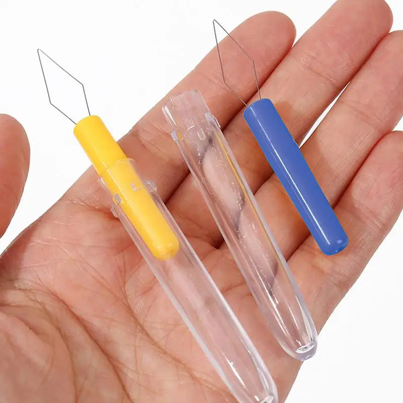 3PCS Needle Threader with Cover Automatic Small Threader Tool Plastic Needle Changer Portable Sewing handmade Accessories Peaceful Pleasures Health and Wellness