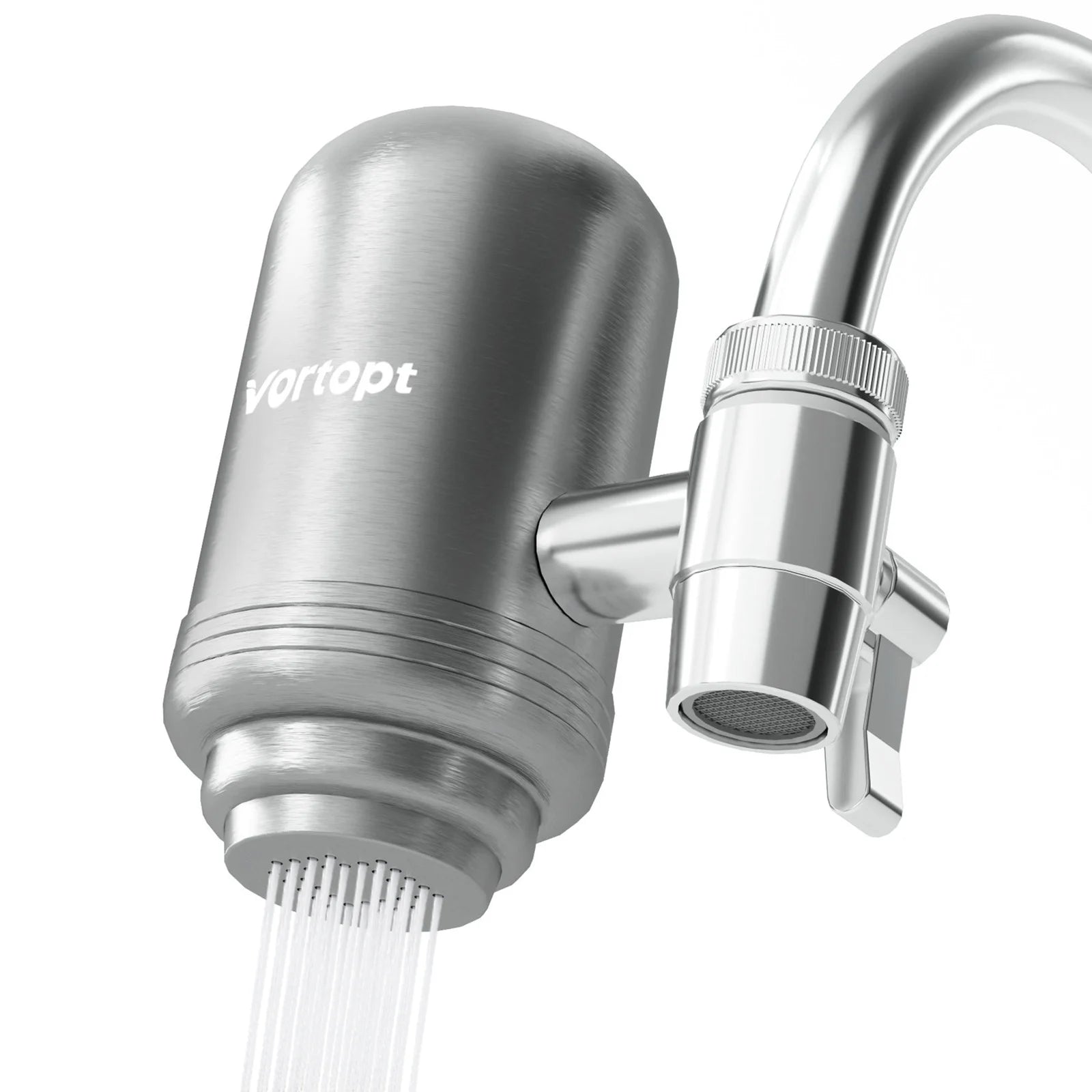 HOMEFISH Stainless Steel Faucet Tap Water Filter Purifier System, NSF Certified Reduces Lead, Chlorine & Bad Taste Kitchen Peaceful Pleasures Health and Wellness Light Grey