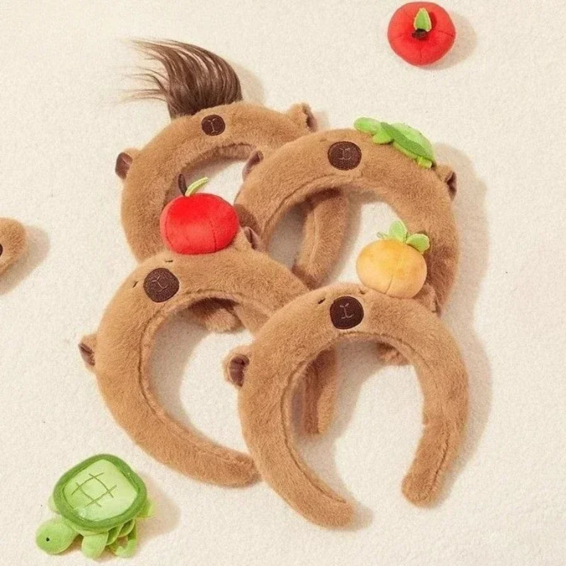 Plush Capybara Hair Headband – Cute Wash Hoop for Girls & Kids