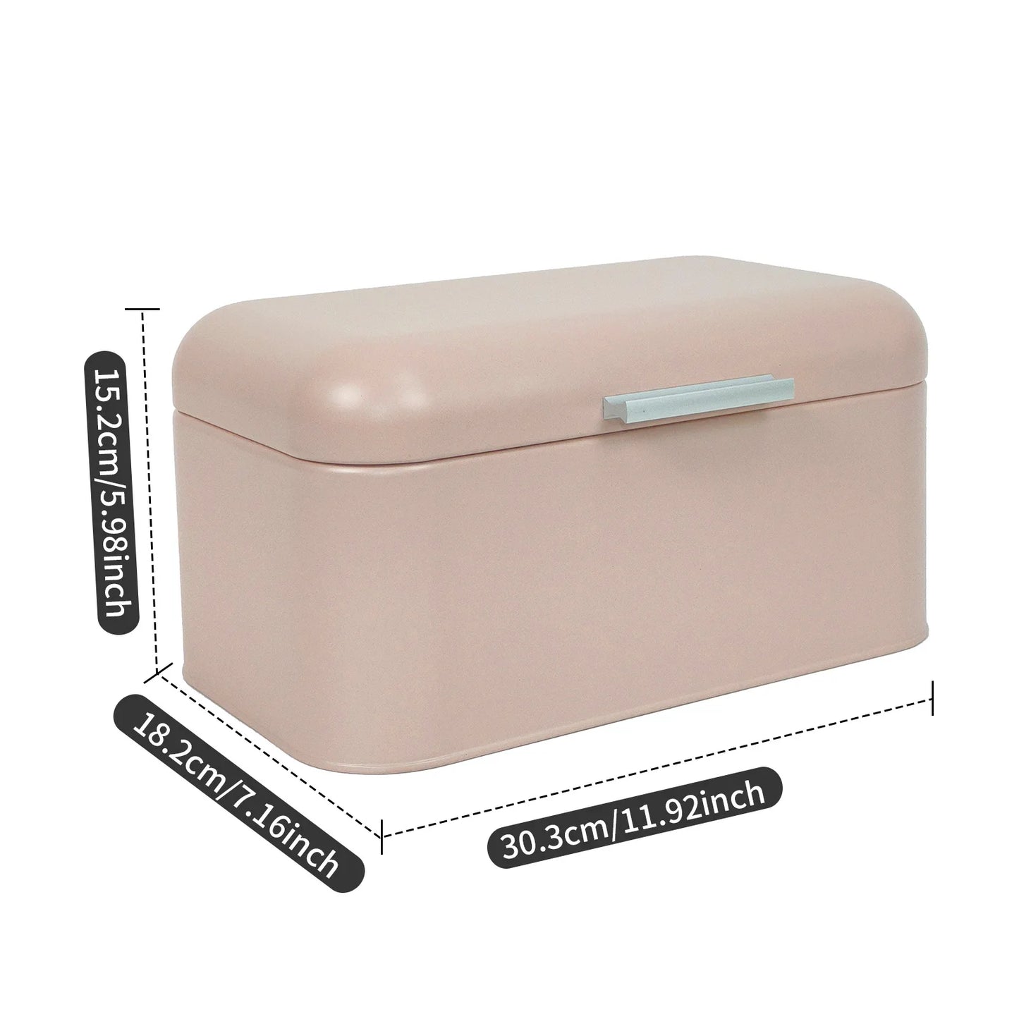 New Retro Metal Bread Box Solid Bread Bin Bread Storage Boxes Food Storage Containers for Kitchen Iron Household Food Container Peaceful Pleasures Health and Wellness pink
