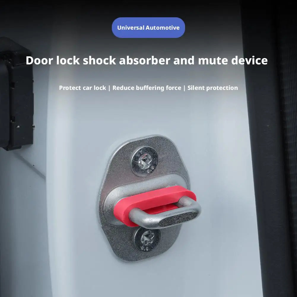 4pcs Universal Car Door Lock Damping Silicone Cover & Cushioning pad Noise Reduction Shock-Absorbing Pad Protector For Car Door Peaceful Pleasures Health and Wellness