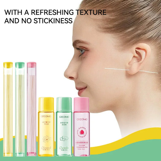 Gecomo Chamomile Ear Cleaning Solution 15ml + 60 Threads Ear Care Set Peaceful Pleasures Health and Wellness