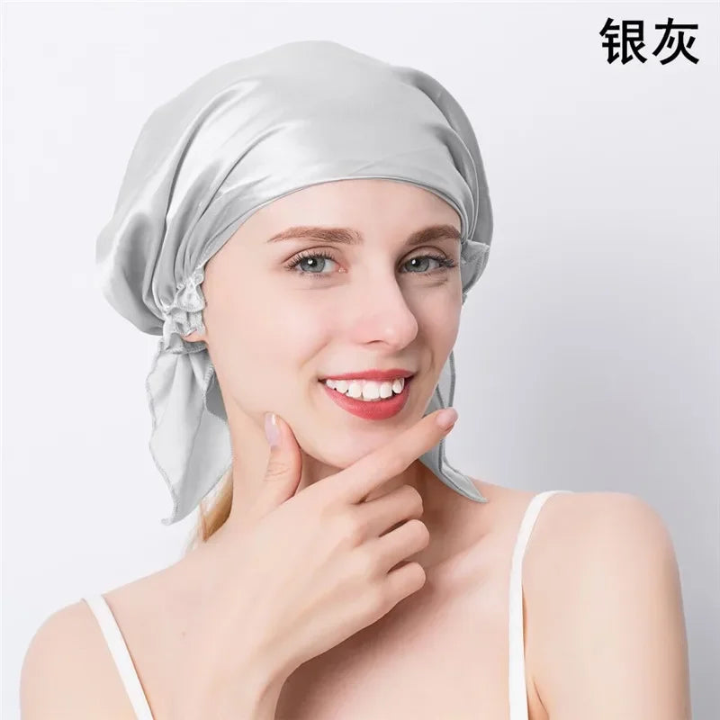 100% Mulberry Silk Sleep Cap – Hair Wrap Beanie for Women