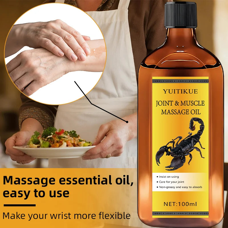 YUITIKUE 100ml Joint & Muscle Massage Oil Non-Greasy Fast Absorption for Active Lifestyles & Sports Multi-Body Part Care Peaceful Pleasures Health and Wellness