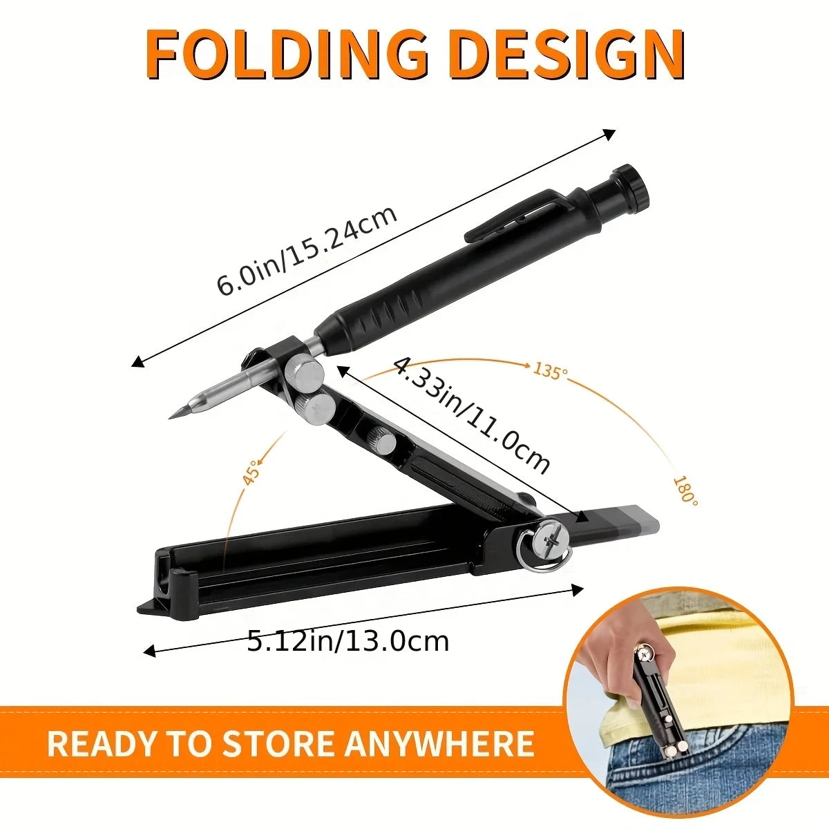 Multi-function Scribing Tool Aluminum Alloy Scribe Carpentry Graffiti