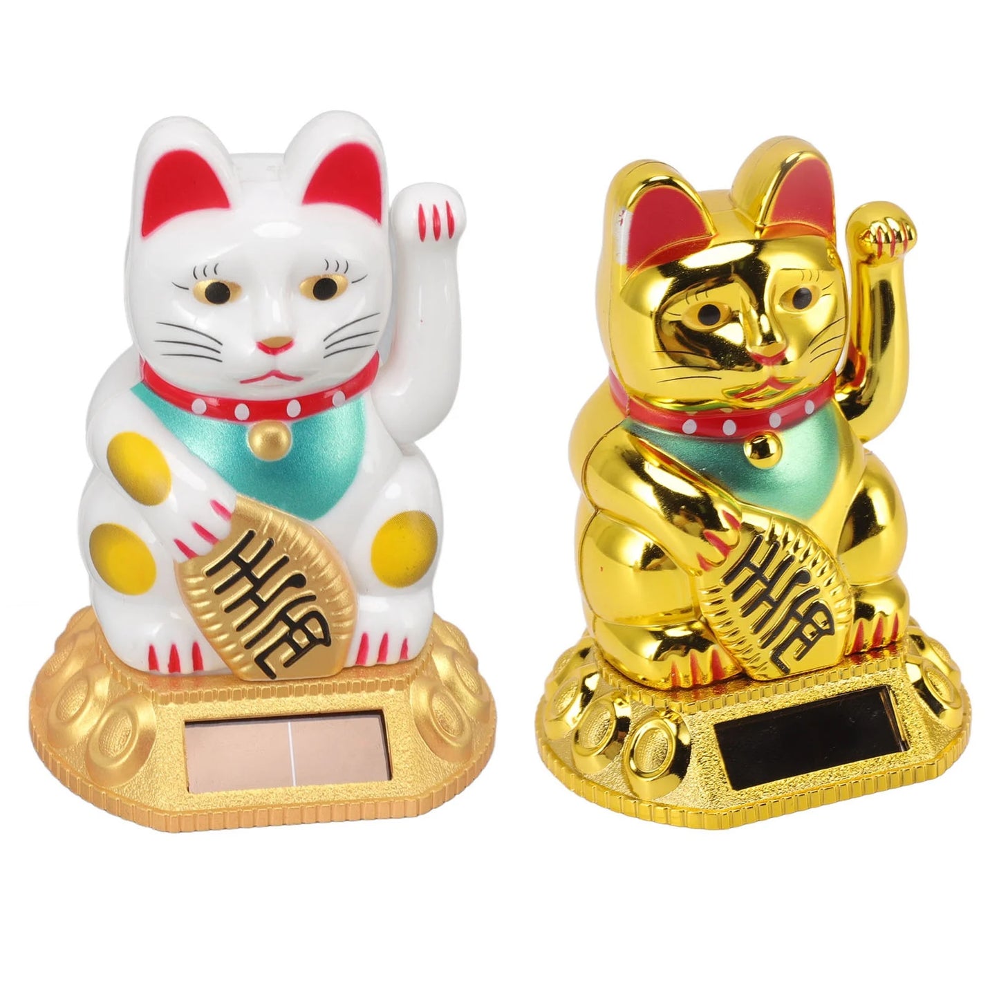 Chinese Lucky Cat Decoration Waving Arm Solar Light Induction Statue