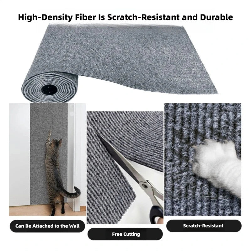 DIY Self-Adhesive Cat Scratching Mat Trimmable Cat Carpet Cat Scratching Carpet Corner Wall Cat Scratch Sofa Furniture Protector Peaceful Pleasures Health and Wellness