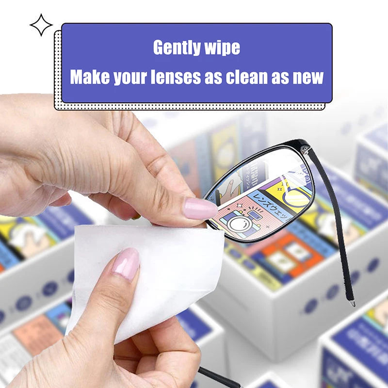 Anti-Fog Lens Cleaning Wipes 100pcs | Alcohol-Free, Lint-Free