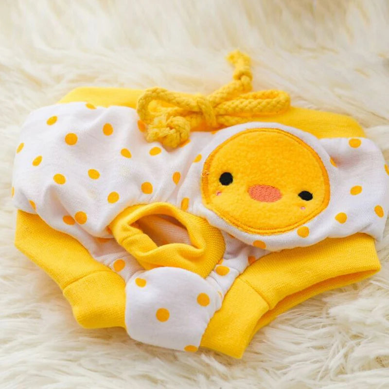 Pet Dog Shorts Sanitary Physiological Pants Cute Fruit Print Diaper Dog Shorts Washable Female Dog Panties Underwear Briefs DC05 Peaceful Pleasures Health and Wellness YELLOW S