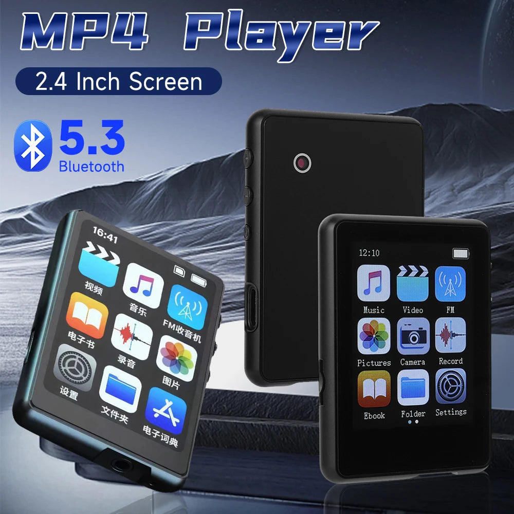 MP3 MP4 Player Voice Recorder Full Touch Screen Bluetooth-Compatible Audio Player with Speaker Support FM Radio Recording E-Book Peaceful Pleasures Health and Wellness