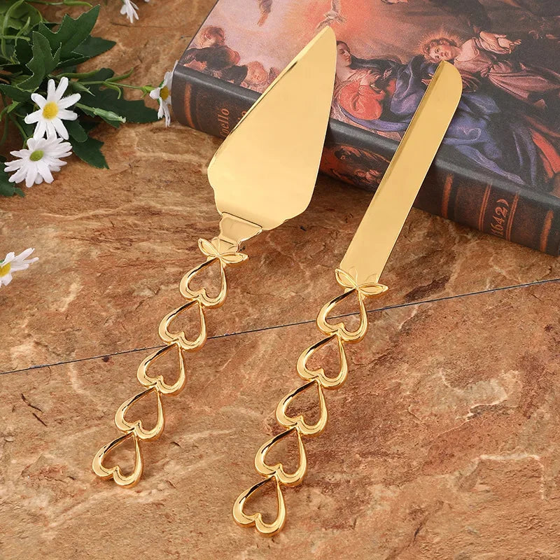 2Pcs Wedding Cake Knife and Shovel Pizza Bread Knife Wedding Supplies Cake Knife Triangle Bread Shovel Baking Tools Peaceful Pleasures Health and Wellness Style 6