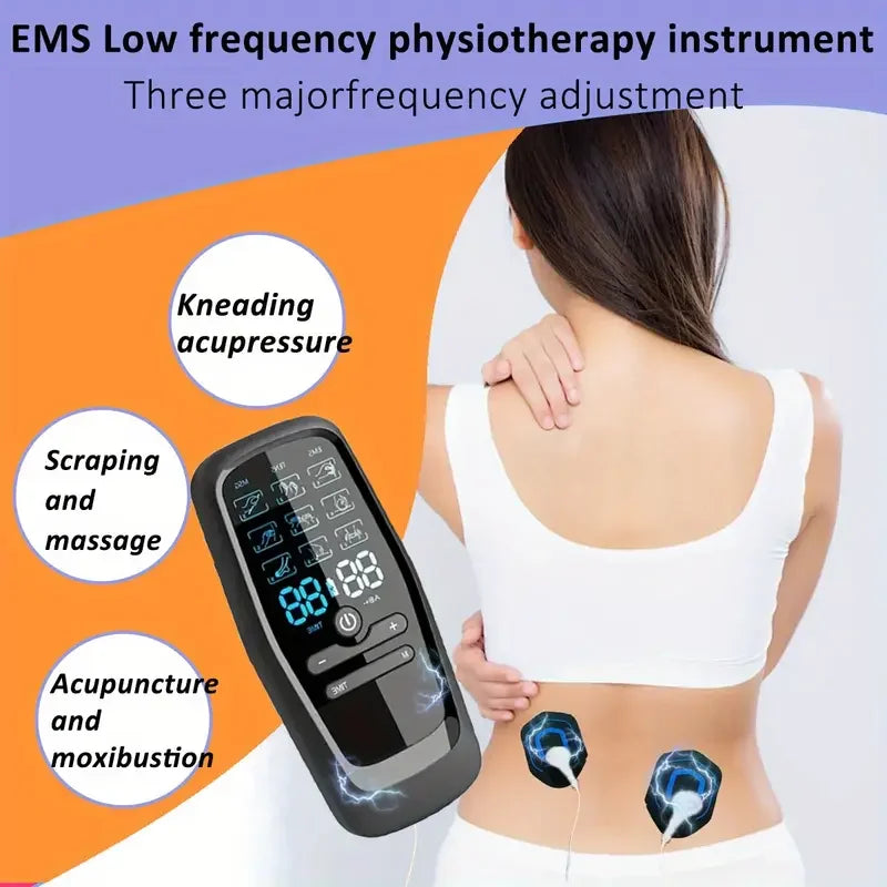 Professional Muscle Stimulator with 10 Electrode Pads - Dual-Channel Massager Suitable for Back, Muscle, Full Body Use for Gym Peaceful Pleasures Health and Wellness