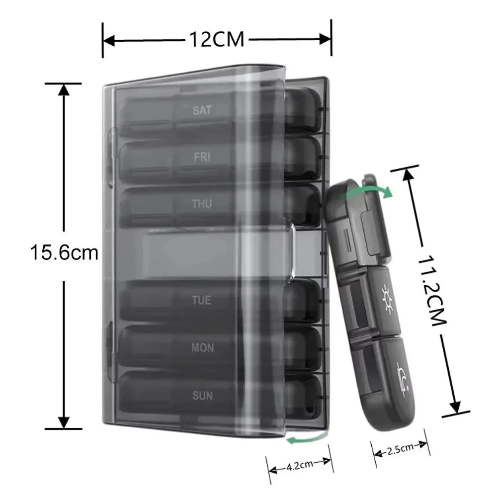 7-Day Pill Organizer – 21 Grids, 3x Daily Travel Pill Box