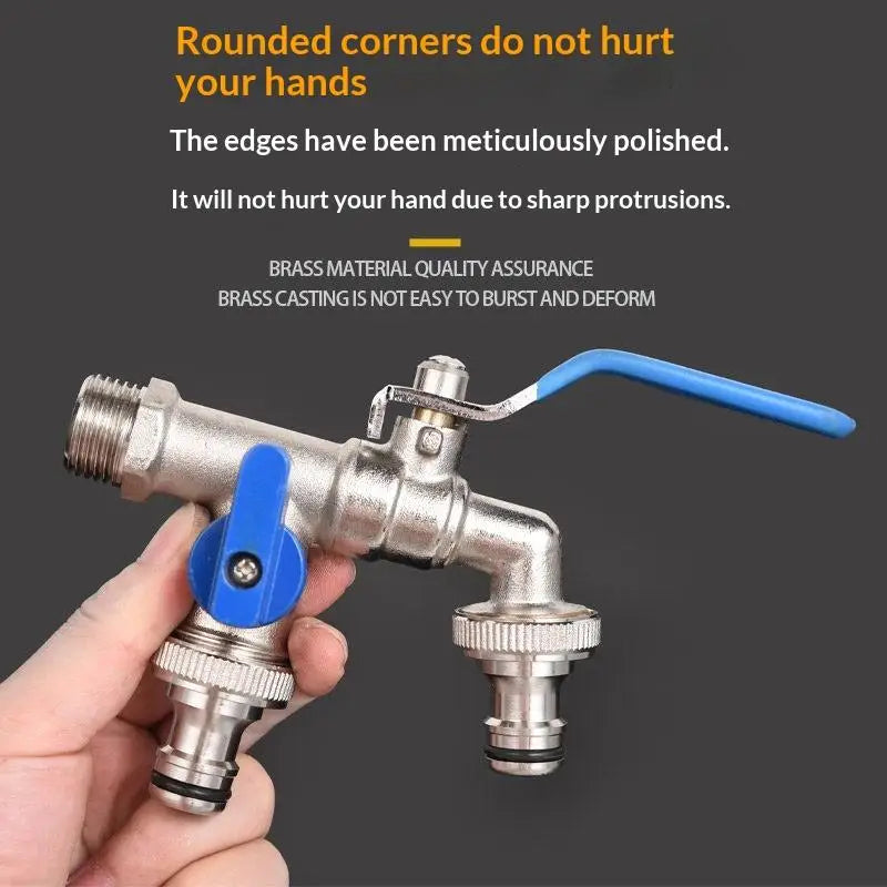 1Pcs 1/2'' 3/4'' IBC Water Tank Connector Garden Hose Tap Faucet Adapter With 2 Outlets Irrigation Joint Replacement Fitting Peaceful Pleasures Health and Wellness
