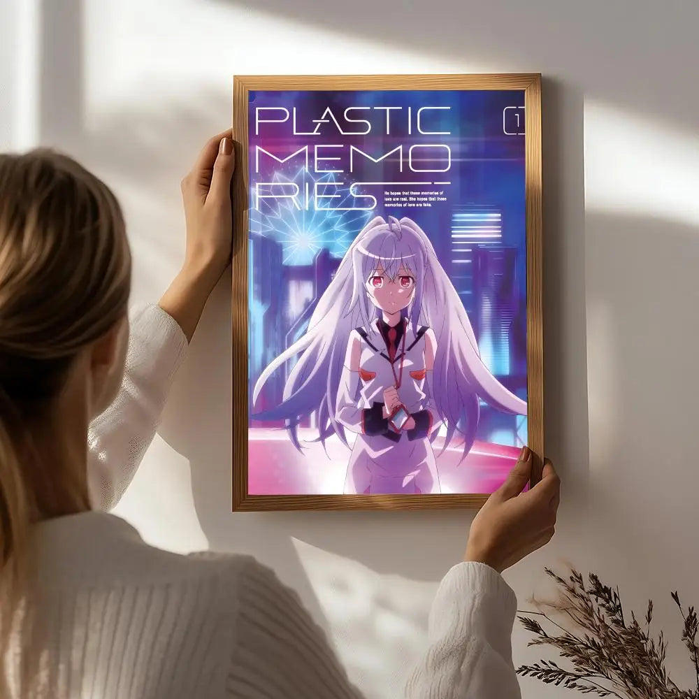 Anime P-Plastic Memories Poster HD Self Adhesive Waterproof Wall Art Ideal for Home Office Dorm Bedroom Great Gift Peaceful Pleasures Health and Wellness White1 30X40cmNoframe