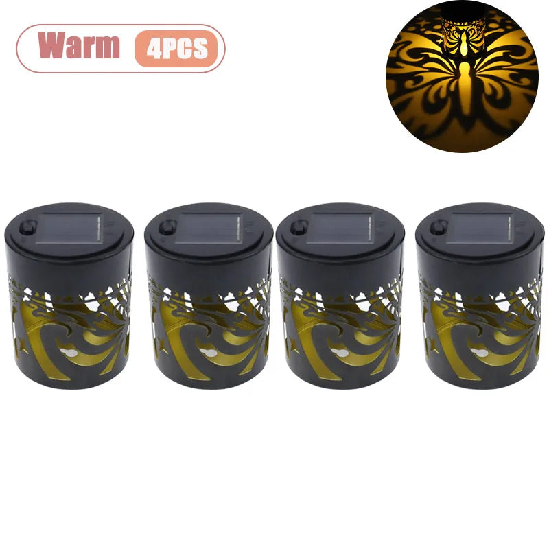 Solar Butterfly Wall Light RGB Shadow Projection Garden Lamp