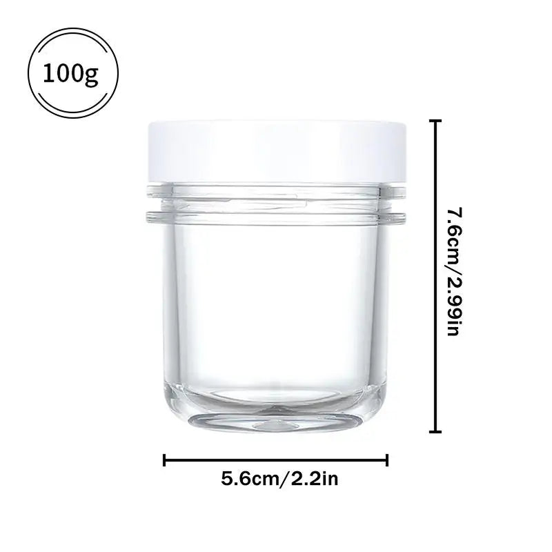 Clear Wide-Mouth Cosmetic Jar with Lid & Spoon | 100–300ml