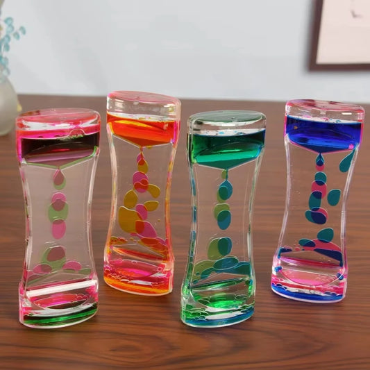 Liquid Motion Bubbler Timer Pack of Colorful Hourglass Liquid Bubbler Fidget Sensory Toy for Anxiety Autism Calm Relax Kids Peaceful Pleasures Health and Wellness