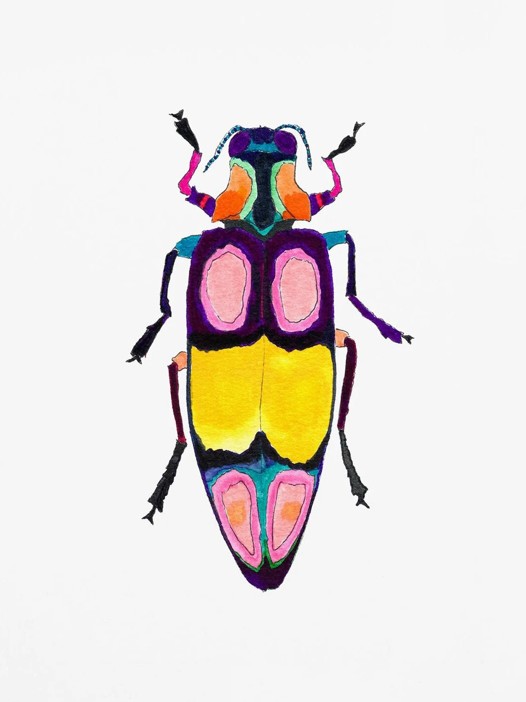 Watercolor Insect Canvas Print | Nursery & Kids Room Wall Art