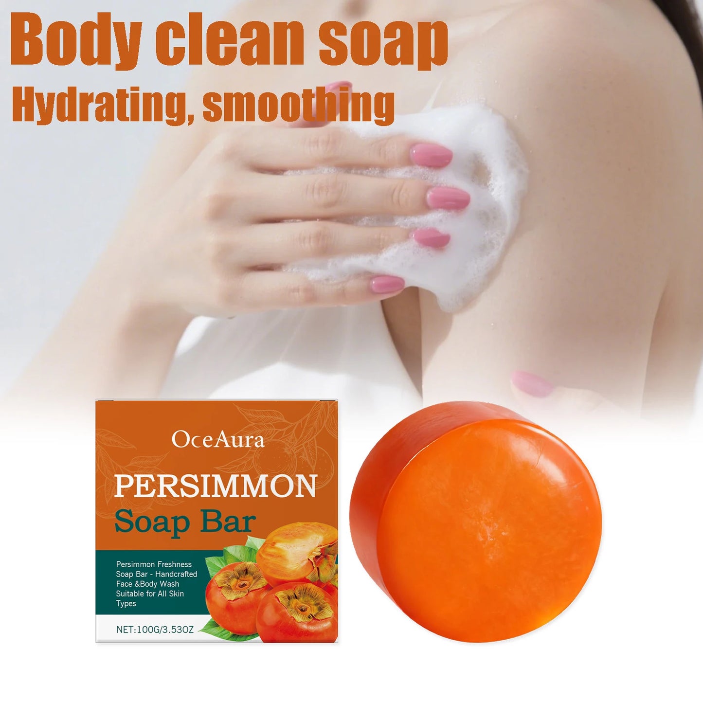 Persimmon Body Soap Bar 100g | Moisturizing Pore Cleanser
