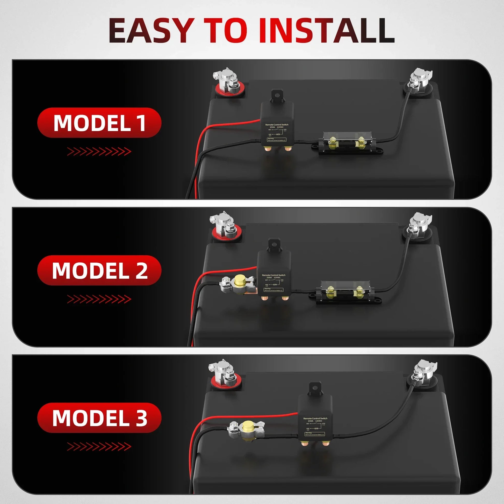 Kill Switch for Car 12V Remote Battery Disconnect Switch 250A Anti-Theft Remote Control Switch with Two Wireless Remote Control Peaceful Pleasures Health and Wellness