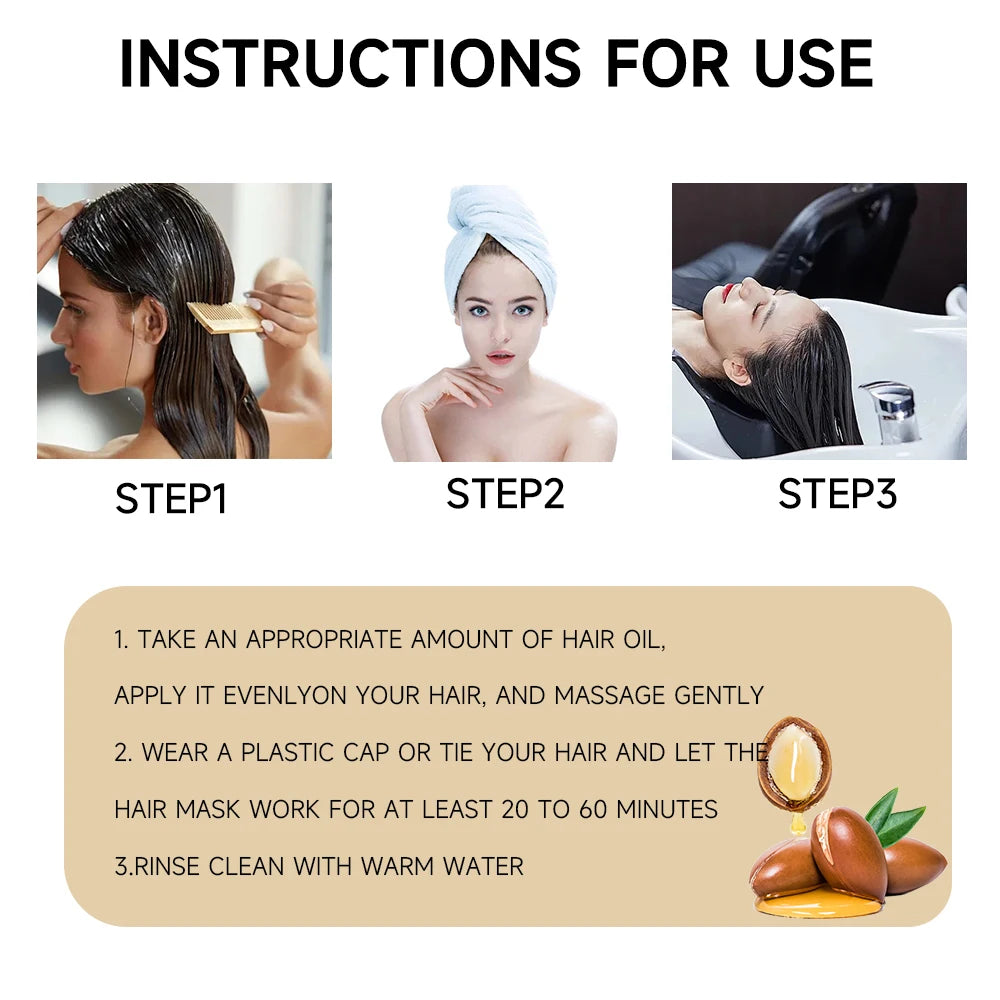 Smooth Conditioning Hair Mask Moroccan Argan Oil Hair Mask,Improves Scalp Health,Suitable for Aromatherapy,Repairs Mask Biotin Peaceful Pleasures Health and Wellness