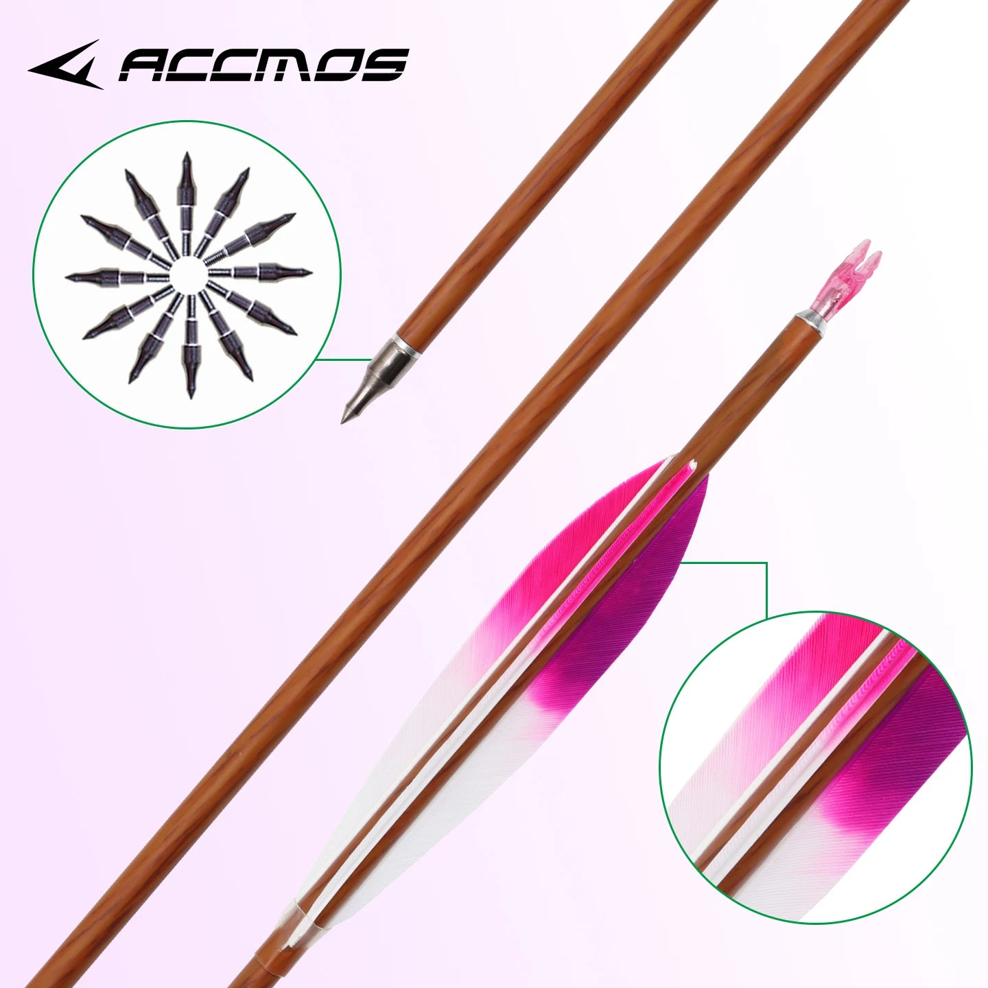 ACCMOS 6 Approximately Pure Carbon Wood Grain Arrow Straightness 0