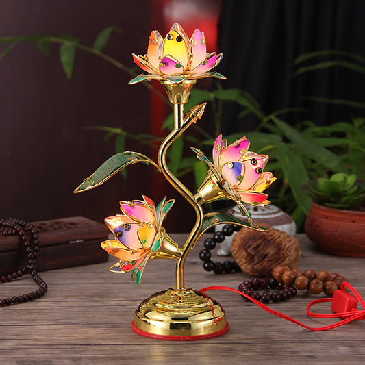 Lotus-Lamp Plug In Electric Lotus-Lantern Long-Lasting Led: Energy-Efficient Table Decorative Lamp Vibrant Multi-Color-Lotus Peaceful Pleasures Health and Wellness Colorfu 36cm