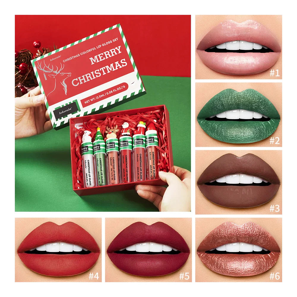 Christmas Lip Gloss Set – 5 Colorful Jelly Tints & Glow Oils