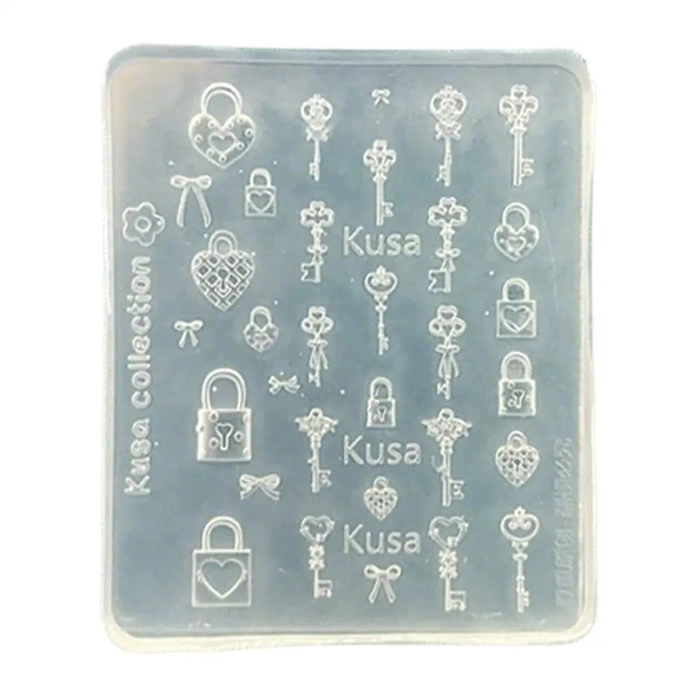 3D Silicone Nail Art Mold – Butterfly, Key, Lock & Resin