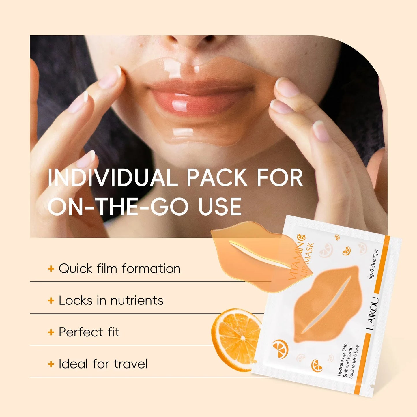 LAIKOU Lip Mask Gel Patches – Moisturizing & Hydrating 5/10pc