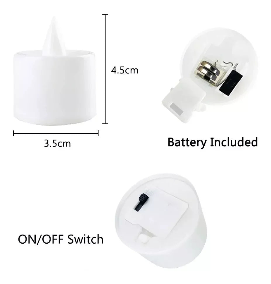 Flameless LED Tea Light Candles | Battery Powered, Set of 1/6/12