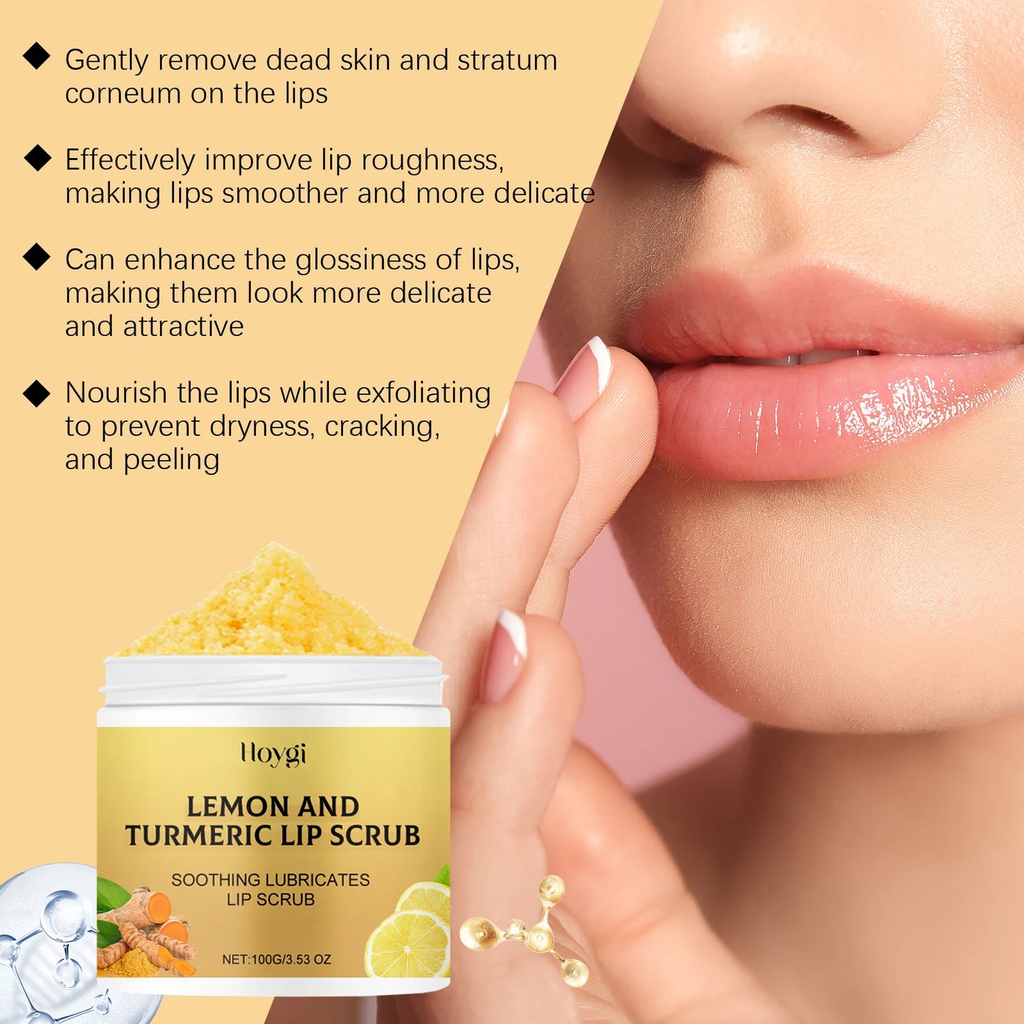 Turmeric Lemon Lip Scrub – Exfoliating & Moisturizing Balm
