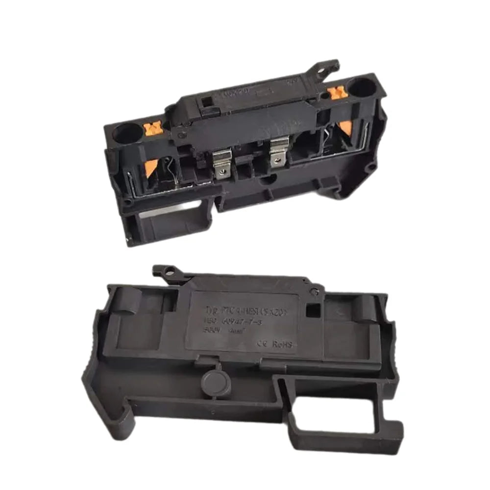 10Pcs PTC4-HESI Fush Terminal Block Disconnect Lever Push-in Connector Din Mount with 5x20mm 0.5A-10A Fuse PTC 4-HESI Peaceful Pleasures Health and Wellness