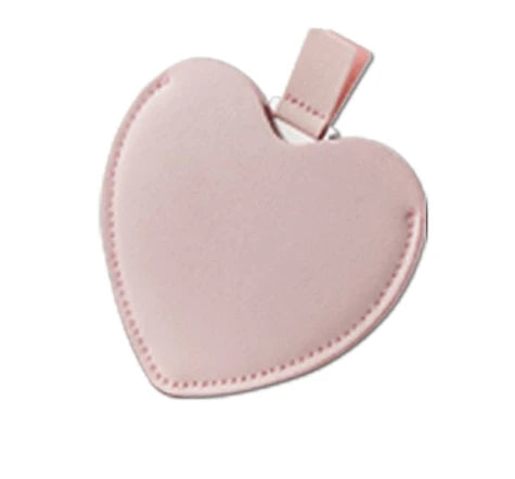 1PC Portable card makeup mirror, portable beauty mirror, stainless steel anti drop gift, small mirror pocket mirror Peaceful Pleasures Health and Wellness Pink