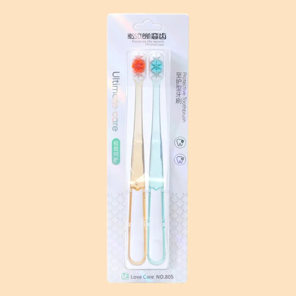 Soft Bristles Crystal Toothbrush for Adult Oral Cleaning and Gum Care, 2PCS, Wholesale Peaceful Pleasures Health and Wellness