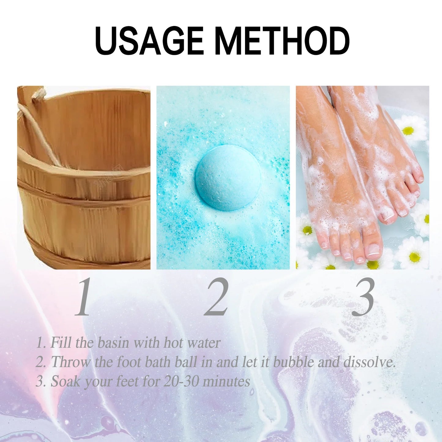 Lavender Foot Bath Bombs | Sea Salt & Essential Oils – 6/12 Pack