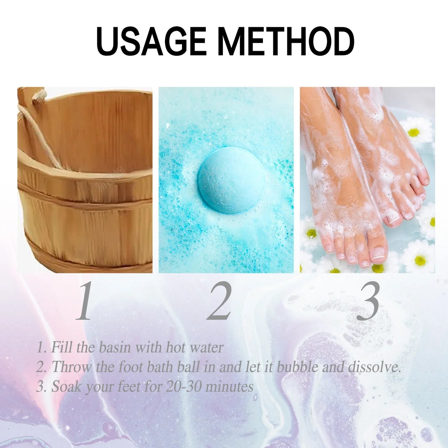 Lavender Foot Bath Bombs – Moisturizing Spa Soak Balls 6/12pc