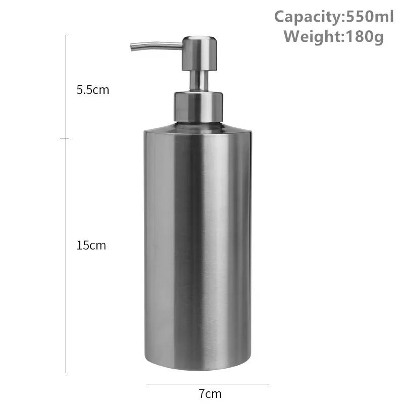 304 Stainless Steel Soap Dispenser – Silver & Rose Gold | 250–550ml