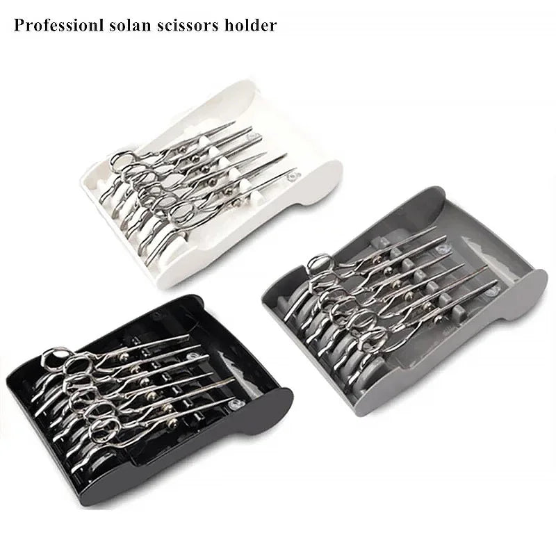 Hair Scissor Holder Organizer Placement Storage Tray for Hairdresser with Sucker, Convenient Salon Shears Stand Rack Case Peaceful Pleasures Health and Wellness