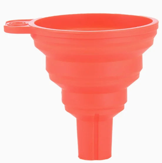 5PCS Foldable Silicone Kitchen Storage Tool, Portable Telescopic Funnel, Easy To Pack Accessories For Easy Storage reusable, non Peaceful Pleasures Health and Wellness Red