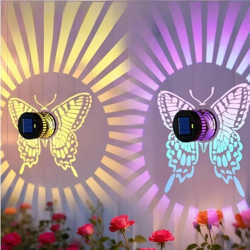 Butterfly Solar Wall Sconce | Warm & 7-Color Outdoor Garden Light