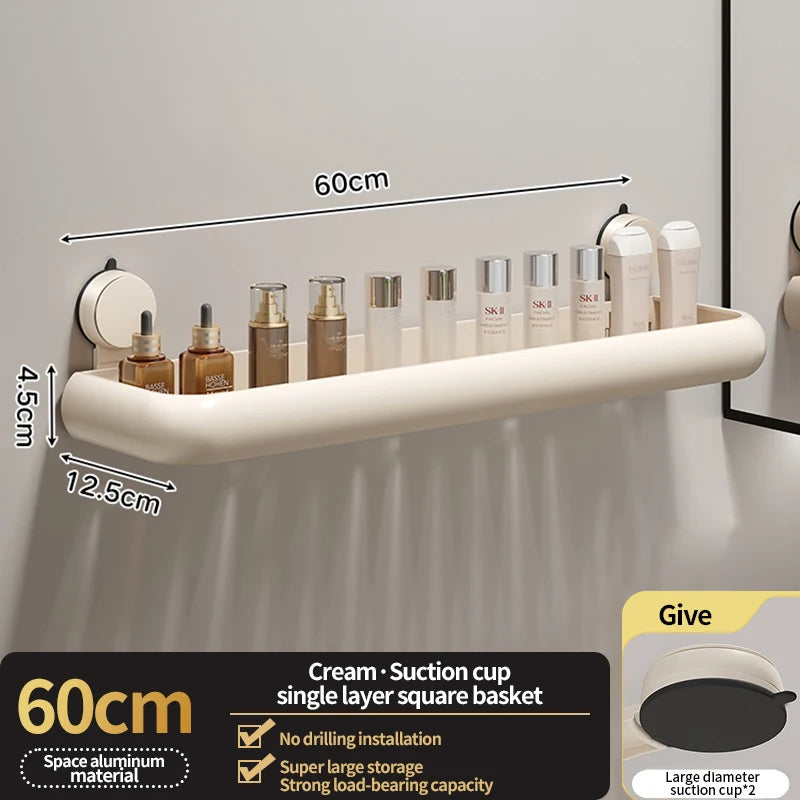 No-Drill Corner Shower Shelf | Suction Bathroom Organizer