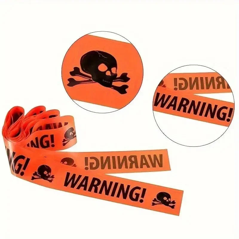 Halloween Caution Tape – Spooky Warning Barricade Yard Decor