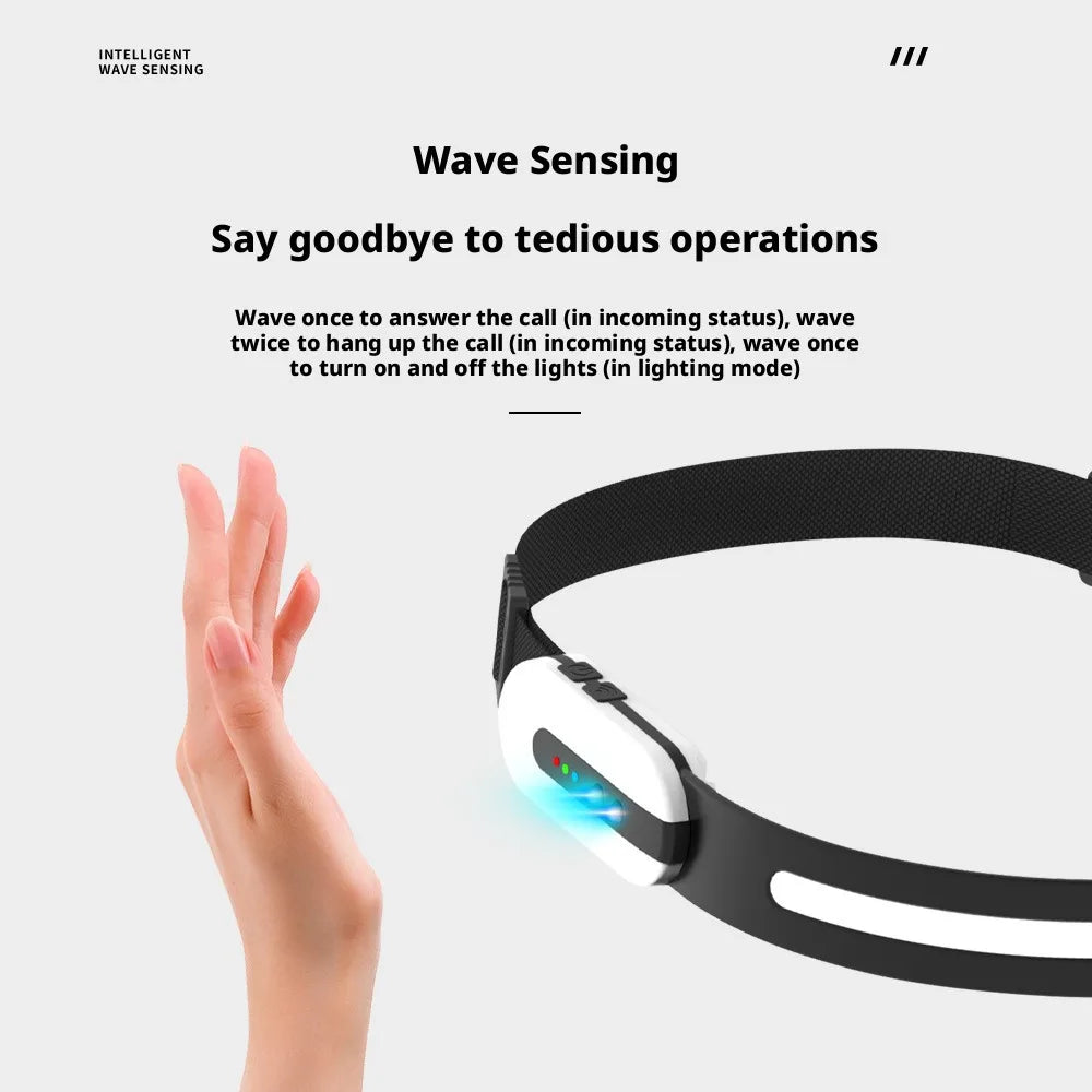 SHINEKNOT COB LED Headlamp – Wave Sensing & Bluetooth