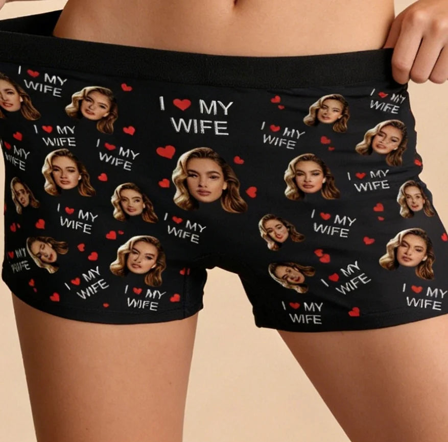 Custom Photo Mens Boxer Briefs Personalized Face Underwear Funny Gift for Boyfriend Husband Anniversary Birthday Valentine Day Peaceful Pleasures Health and Wellness
