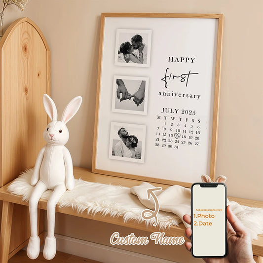 Personalized Anniversary Date Canvas Wall Art Print | Gift Idea Personalized Canvas Print Peaceful Pleasures Health and Wellness GA-N021-1pc 40x50cm Metal Framed